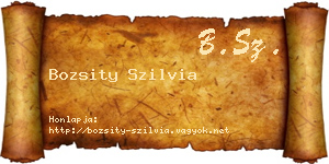 Bozsity Szilvia névjegykártya
